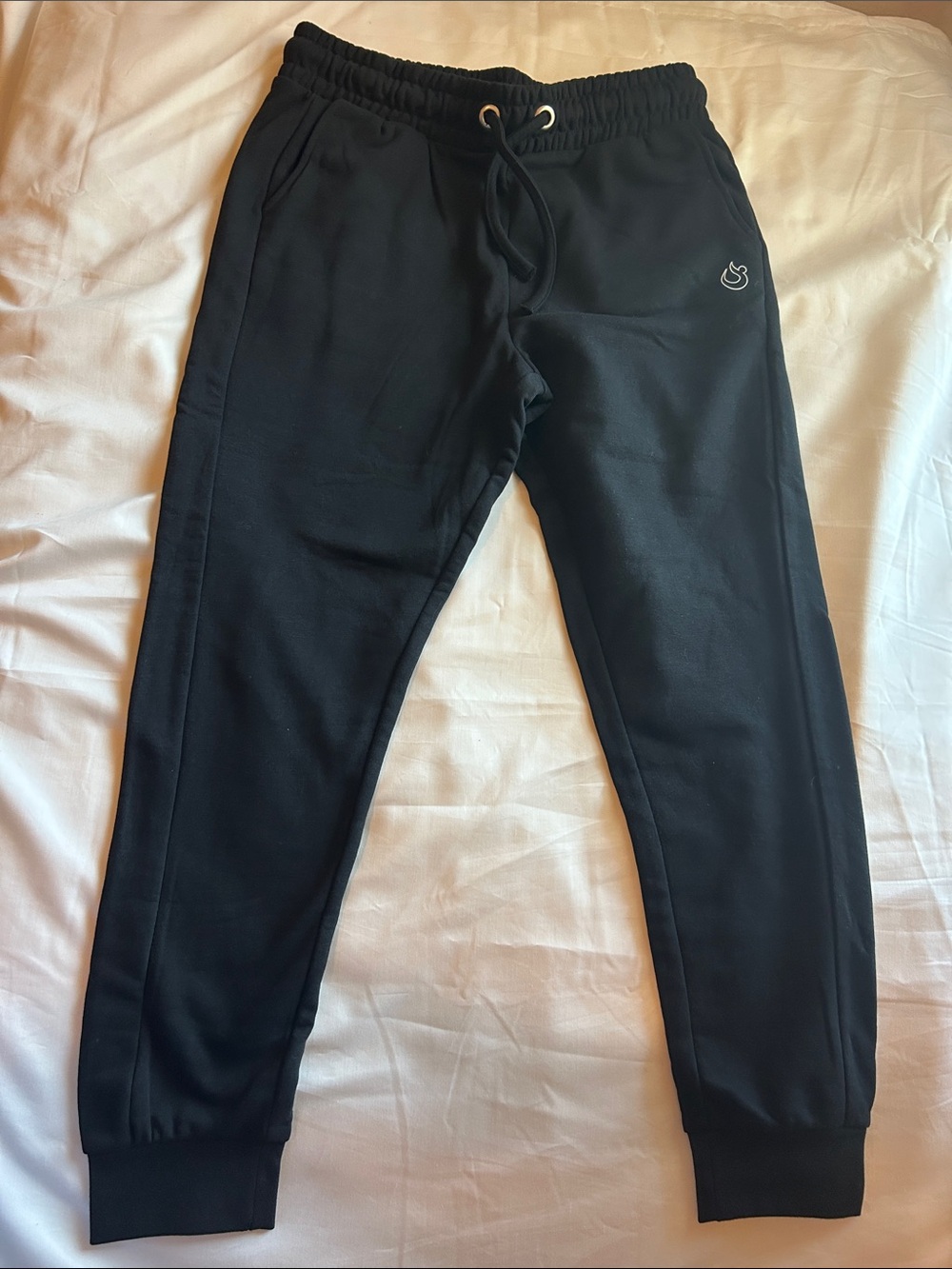 Black Slim-Fit Jogger Pants with Drawstring Waist